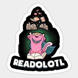 Reading Axolotl Mexican Salamander Readolotl Sticker